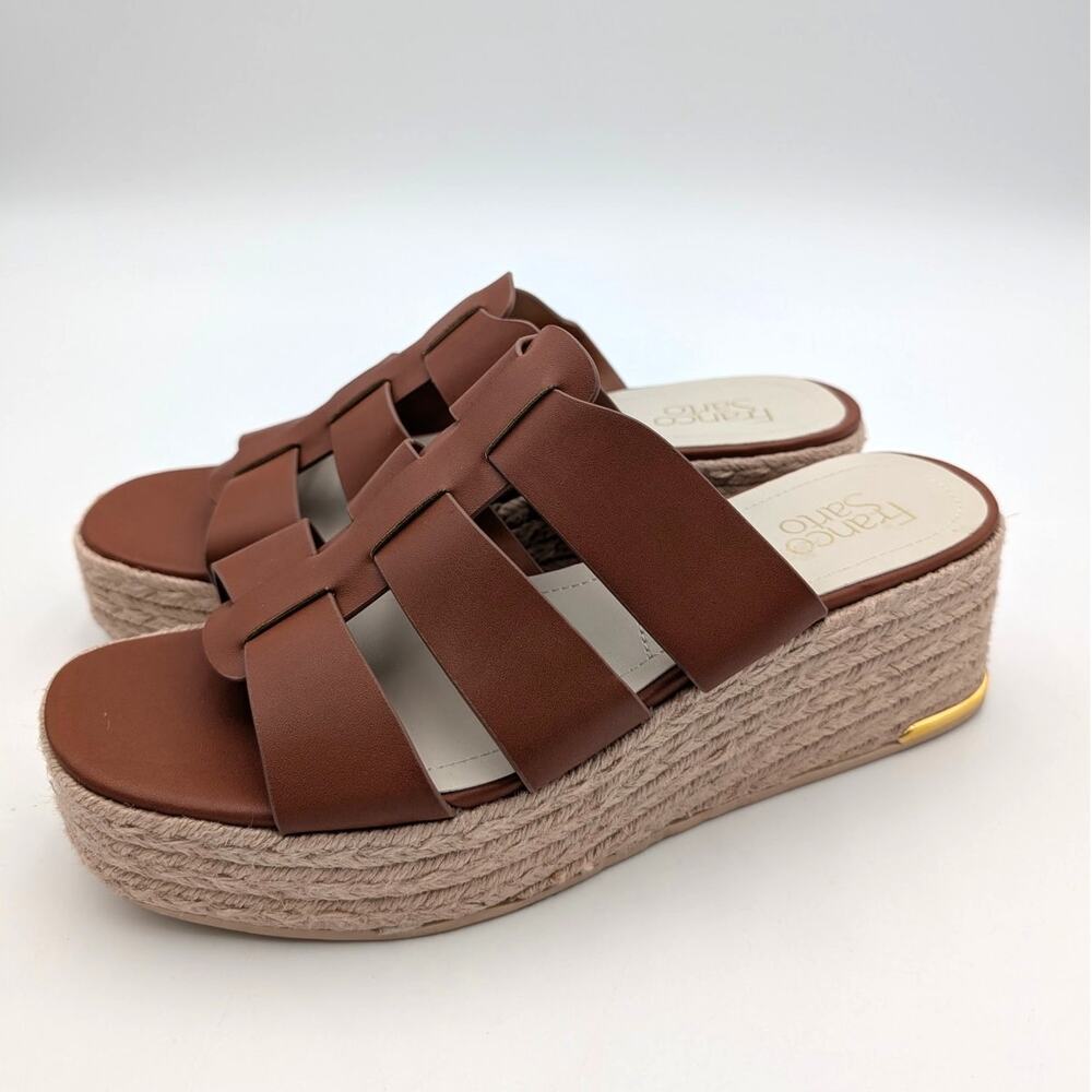 Franco Sarto Tevin Espadrille Platform Sandals Women's Cognac Size US9M EU40